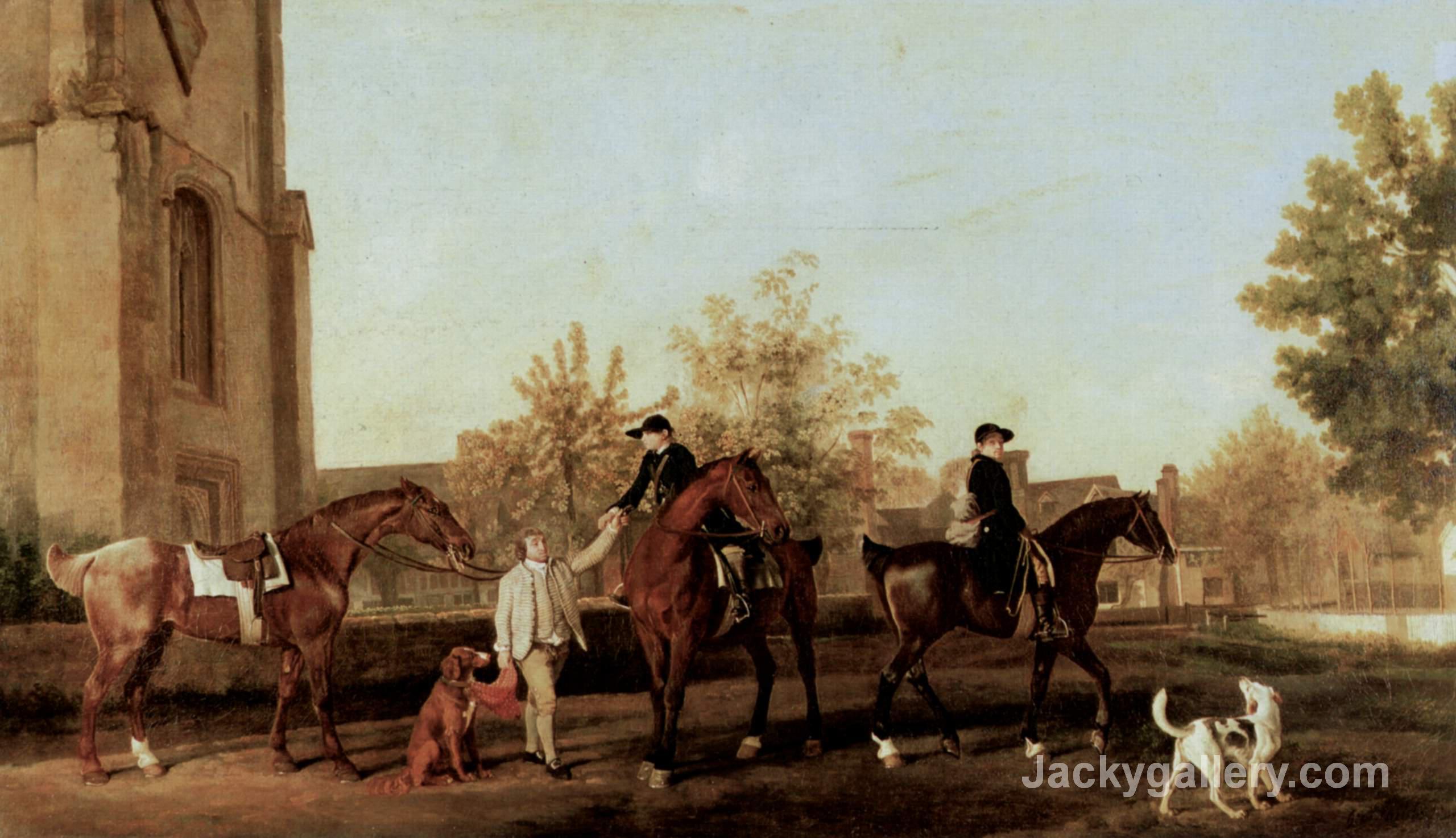The Hunters Leave Southill by George Stubbs paintings reproduction - Click Image to Close